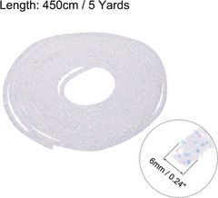 5 Yard 6Mm 0.24 Inch Glitter Sequins Rope Sequins Rhinestone Tube Cord for DIY W