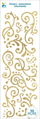 Glitter Stickers, Gold Flourishes
