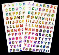 Mrs Grossman Two 4×6 inch Sheets Glitter Alphabet *Over 200 stickers total*