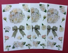 Mrs Grossmans White WEDDING Flower stickers Photoessence Roses 3 strips as shown