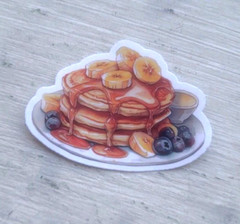 Breakfast Pancake Stickers Blueberry Food Delicious Bread Lot of 5