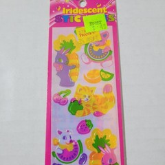 Vintage Lisa Frank Iridescent and Holographic Stickers Dogs Cats Fruit Veggies