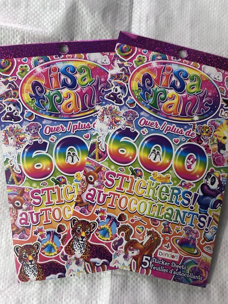 Lisa Frank Sticker Bundle Of 2 Books With 5 Sheets Each