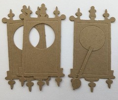 {4} *WALL CLOCK* Time Old World – Bare Vintage Chipboard Die Cuts – 2 5/8″ x 5″