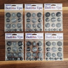 Sticko Button Ups Adhesive Buttons Brown Stickers Scrapbooking Crafts 6 Pack