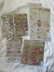 K&Company Dimensional Embossed Stickers Frames Floral Vintage Scrapbooking