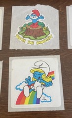 Smurfs 1980’s Smurf Stickers Decals (Still Attached To Original Backings) QTY 6