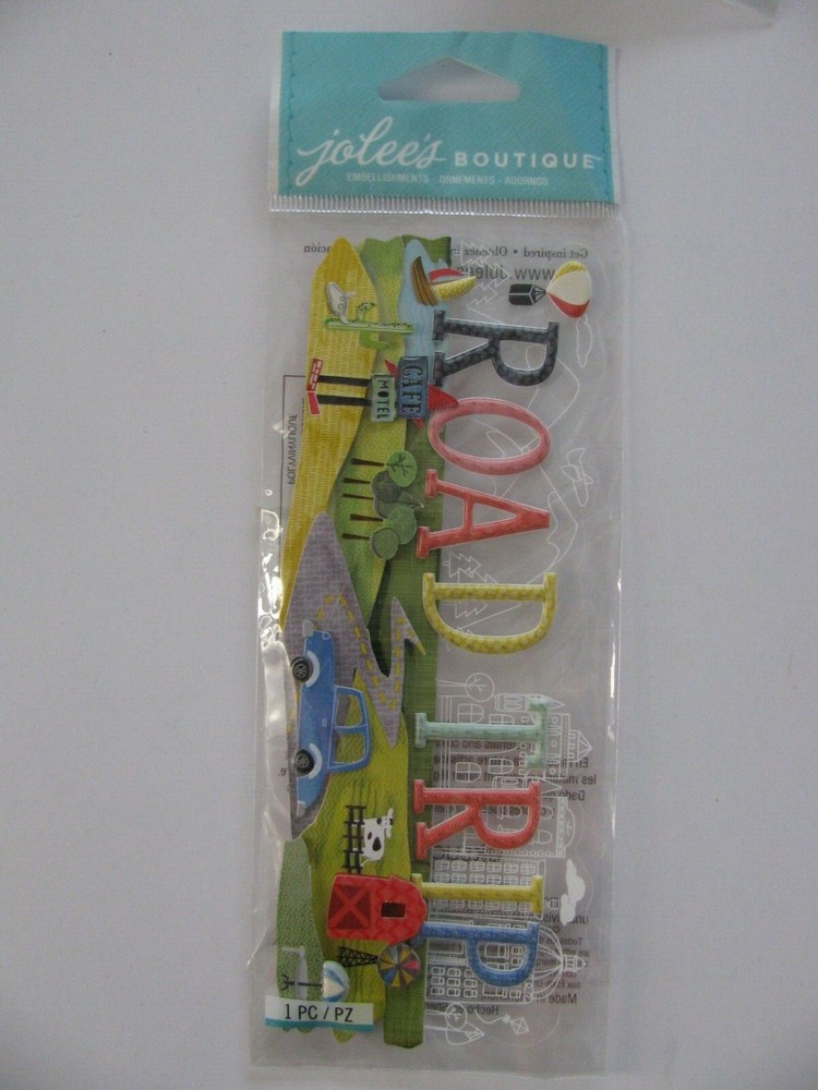 Jolee’s Boutique Dimensional Stickers ROAD TRIP Title 1 Piece NIP