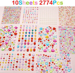 2774Pcs Gem Stickers Jewels for Crafts, Self Adhesive Rhinestone Jewel Stick on