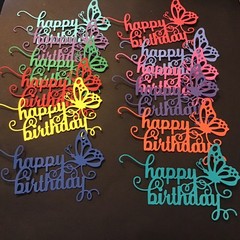 happy birthday with butterfly die cut embellishments 6 Pcs 3” x 4-5/8”