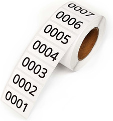 Consecutive Numbered Stickers, 1.6 X 0.8 Inch Inventory Labels, Number Stickers