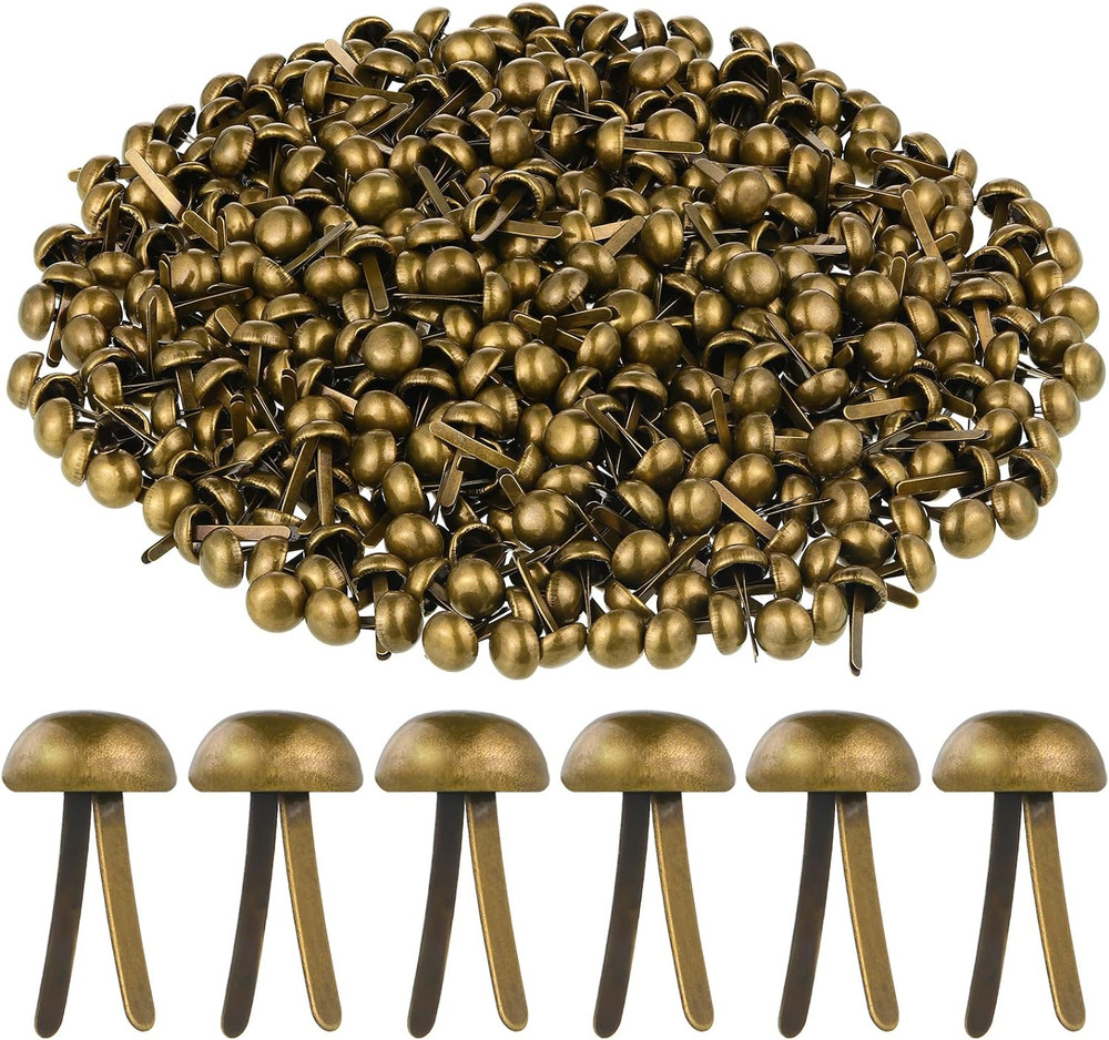 500 Pcs Brads for Paper Crafts Metal round Brass Paper Fasteners for Craft Art C