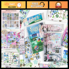 30 Sheets Japanese Decals Sticker Book | Glossy & Matte Finishes for Journals, S