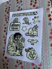 Vintage Very Rare Nightmares Glow In The Dark Sticker Sheet 4×3 Inches Kodak