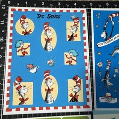 Vintage Sticker Lot Dr. Seuss Cat in the Hat 6 Sheets AGC, Gibson, Hallmark, etc