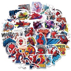 50Pcs Spiderman Sticker for Kids, Cool Cartoon Waterproof Vinyl Stickers for