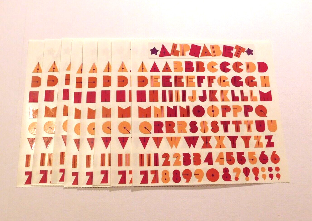 Mrs. Grossman’s Stickers Lot 8 Sheets ~EarthTone Alphabet Letters~ 1999 6×6