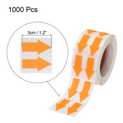 Sticker Labels 1000 Count/Roll 0.6×1.2 Inch Fluorescent Orange Arrow Shape Signs
