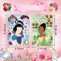 DIY Princess Stickers Set – 32PCS Custom Face Stickers for Teen Party Favors & C