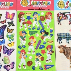 Vintage Sandylion Stickers Lot Barbie Butterflies Girls Softball Country Cows