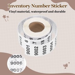 0.8×1.6″ Inventory Sticker, 2 Roll 8001-9000 & 9001-10000 Number Label 2000 Tags