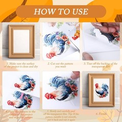 Chicken Rub on Transfers for Crafts – 6 Sheets Farm 11.8×7.9 Inch,
