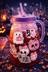 Pink Halloween Sticker Set – 25 Piece