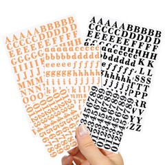 EORTA 0.35″ Small Alphabet & Number Stickers – 6 Sheets Mini Letter Decals