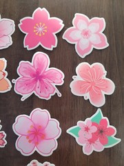STICKERS x 10 Flowers Pink Cherry Blossom Orchid Tree Sticker CHE3