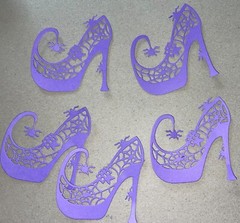 5 SPOOKY SHOE paper die cut embellishments scrapbook / card making