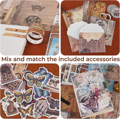 Scrapbooking Kit (202 PCS), Vintage Collection-Wisteria & Butterfly, Perfect for