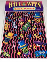 Lisa Frank Vintage Halloween 72 Sticker Pack Skeletons, Multiple Sheets NOS