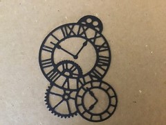 CLOCK GEARS COGS Steampunk card stock die cut embellishments 3-1/4″ x 3″ 6 Pcs