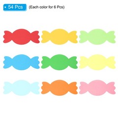 3.5×6.1″Cutouts Paper, 54Pcs Candy Assorted Color Paper, Multicolor
