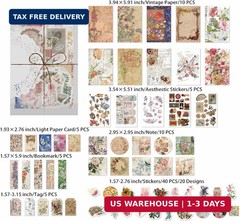 Vintage Scrapbooking Supplies Kit Vintage Stickers for Scrapbooking Journaling A