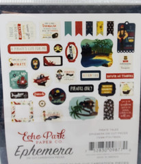 Echo Park Pirate Tales Ephemera Die Cuts 33pc Clipper Ship Jolly Roger PTA176