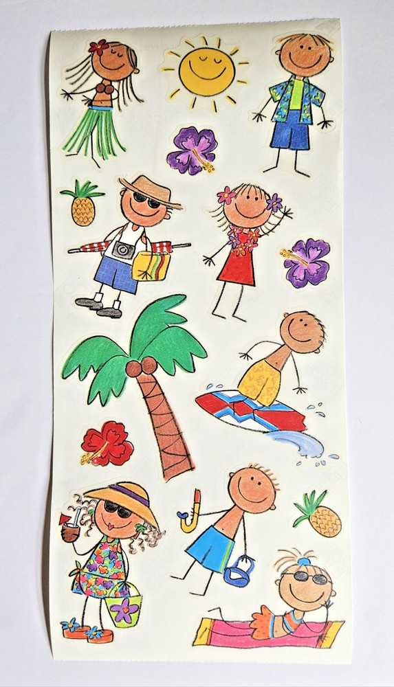 Vintage 2001 MAMBI Me & My Big Ideas TROPICAL KIDS Stickers (SR-140)