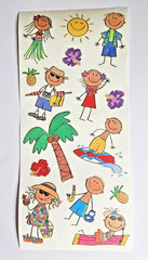 Vintage 2001 MAMBI Me & My Big Ideas TROPICAL KIDS Stickers (SR-140)