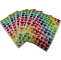 Paper Heart Shaped Stickers total 504 pcs 6 Pages Varied sizes Phone Decor US