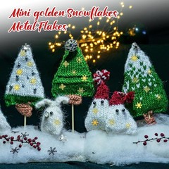 «300 Pcs Mini Metal Snowflake for Craft 0.2 Inch Small inch/ 5 mm, Gold «