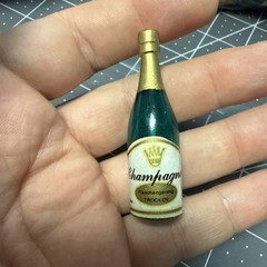 Champagne Bottle Charm Favor Decoration 1/6 Scale Barbie Miniature