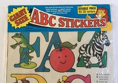 VTG 1974 Our Way Studios Stickers #2001 Giant Size ABC Stickers All 26 Letters