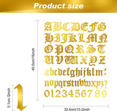 8 Sheets Letter Stickers Vinyl Old English Alphabet Number Stickers Self Adhe…