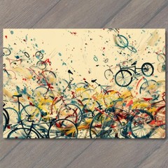 STICKER Bicycle Collage Riding Bikes Funny Cute Strange Wheels Fun Cute Art