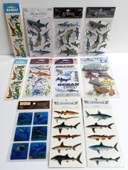 Scrapbooking Sticker Lot of 11 Packages Sharks 3D Ocean Fish Shark Dimensional