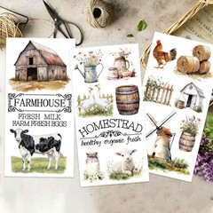 3Pcs/Set Farmhouse Rub on Transfers for Furniture and Crafts 6X12 Inch Farm Them