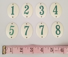 Vintage French Style Metal Oval White & Sage Green Mixed Number Lot 8 Pieces