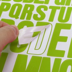PATIKIL Letter Stickers 1 Inch 2 Inch, 12 Sheets Self Adhesive Yellow Green