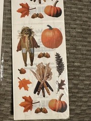 Lot Of Fall Thanksgiving Turkey Leaves Pumpkins Corn Scarecrow ￼Stickers
