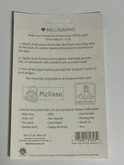 1 Mrs Grossmans Baby Girl Cardstock Stickers Bunny Bear Blanket Toys Shower